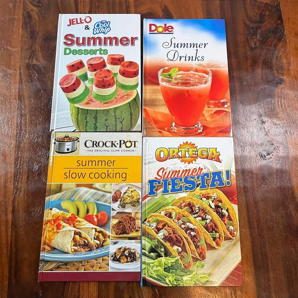 Summer Recipe Book Lot Jello Cool Whip Dole Crock-Pot Ortega Hardcover 4 Books